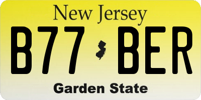 NJ license plate B77BER