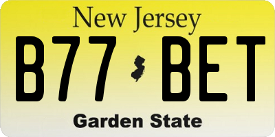 NJ license plate B77BET