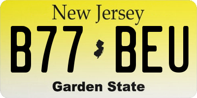 NJ license plate B77BEU