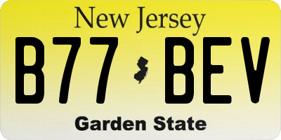 NJ license plate B77BEV