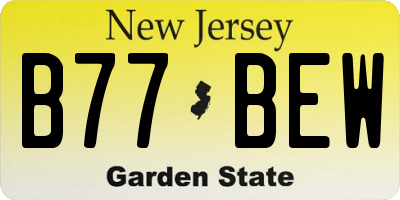 NJ license plate B77BEW