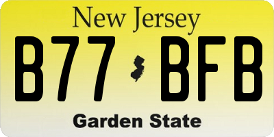NJ license plate B77BFB
