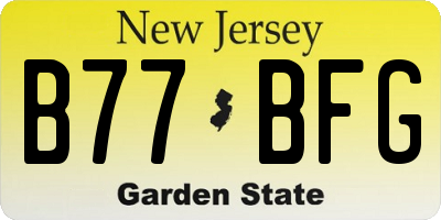NJ license plate B77BFG