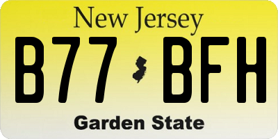 NJ license plate B77BFH