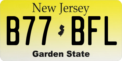 NJ license plate B77BFL