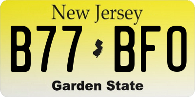 NJ license plate B77BFO