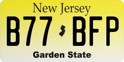 NJ license plate B77BFP