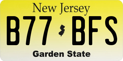 NJ license plate B77BFS