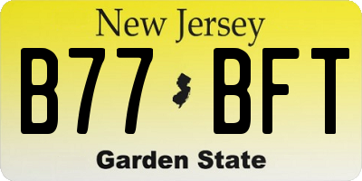 NJ license plate B77BFT