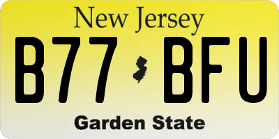 NJ license plate B77BFU