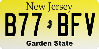 NJ license plate B77BFV