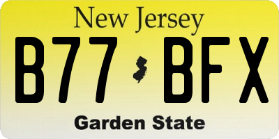 NJ license plate B77BFX