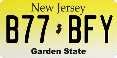 NJ license plate B77BFY
