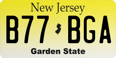 NJ license plate B77BGA