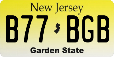 NJ license plate B77BGB