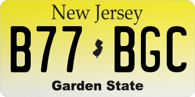 NJ license plate B77BGC