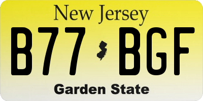 NJ license plate B77BGF