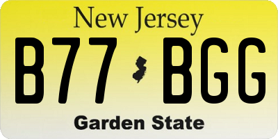 NJ license plate B77BGG