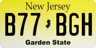 NJ license plate B77BGH