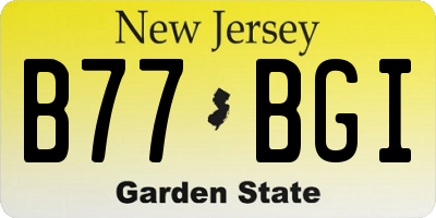 NJ license plate B77BGI