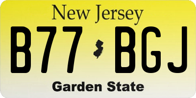 NJ license plate B77BGJ