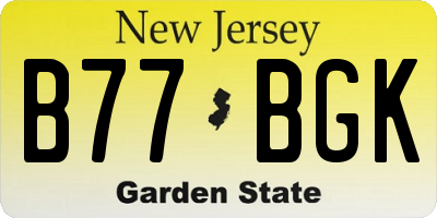 NJ license plate B77BGK