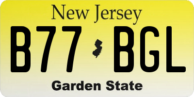 NJ license plate B77BGL
