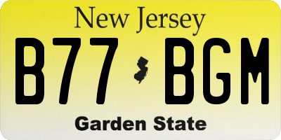 NJ license plate B77BGM