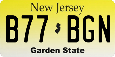 NJ license plate B77BGN