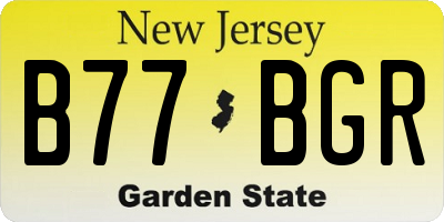 NJ license plate B77BGR