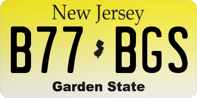 NJ license plate B77BGS