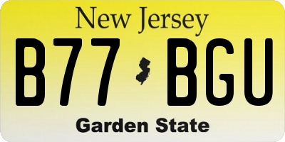 NJ license plate B77BGU