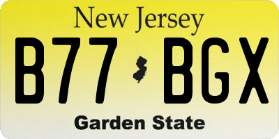 NJ license plate B77BGX