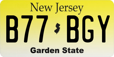 NJ license plate B77BGY