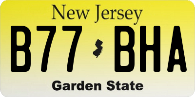 NJ license plate B77BHA