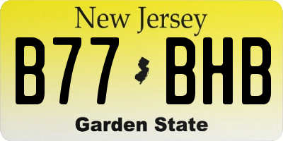 NJ license plate B77BHB