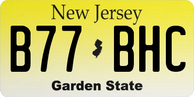 NJ license plate B77BHC