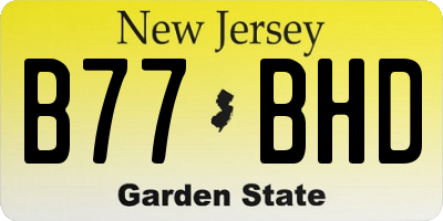 NJ license plate B77BHD
