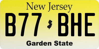 NJ license plate B77BHE