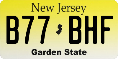 NJ license plate B77BHF