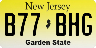 NJ license plate B77BHG