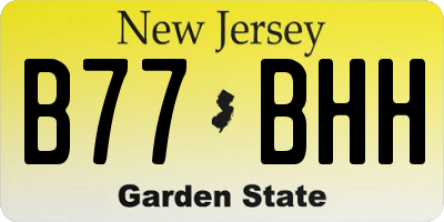 NJ license plate B77BHH