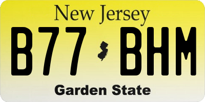 NJ license plate B77BHM