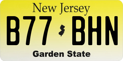 NJ license plate B77BHN