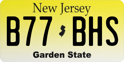 NJ license plate B77BHS
