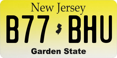 NJ license plate B77BHU