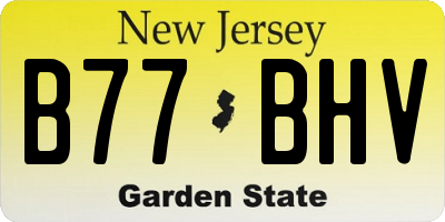 NJ license plate B77BHV