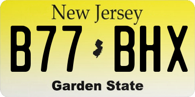 NJ license plate B77BHX