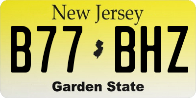 NJ license plate B77BHZ