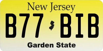 NJ license plate B77BIB